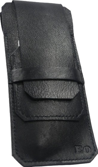 Etui en cuir noir basane pour 4 stylos - Mon-petit-sac.fr