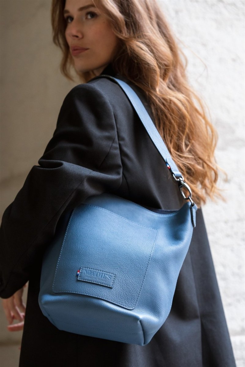 sac cabas, femme, luxe - sac porté épaule, cabas, tendance, mode, bleu