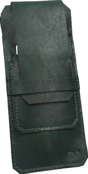 Etui en cuir basane vert pour 4 stylos