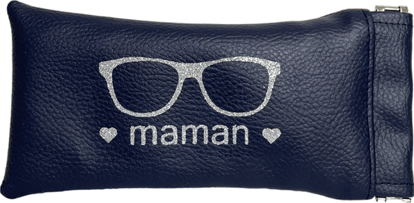 Etui à lunettes maman bleu/argent