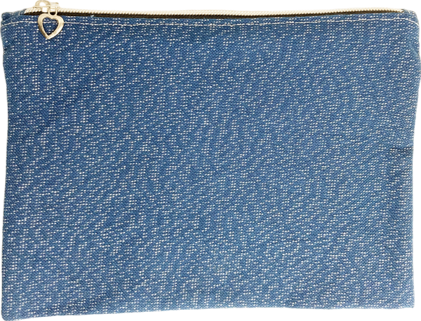 Pochette lurex bleue