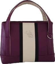 Sac à main "Sofisty" à la main ou bandoulière violet noir et beige