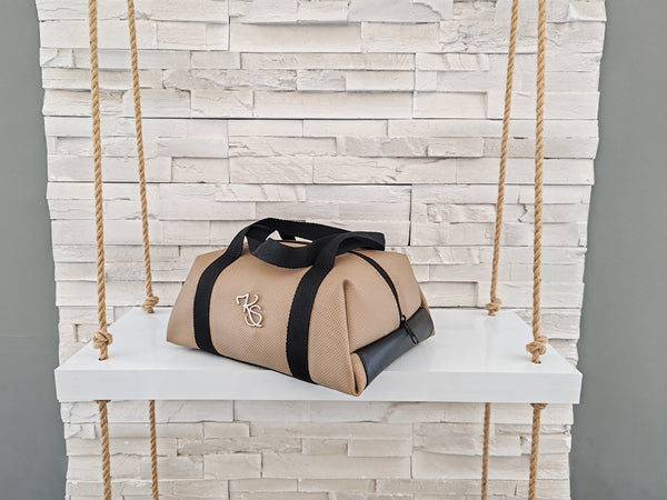 Glacière "Solo"  Sac isotherme beige perforé et noir