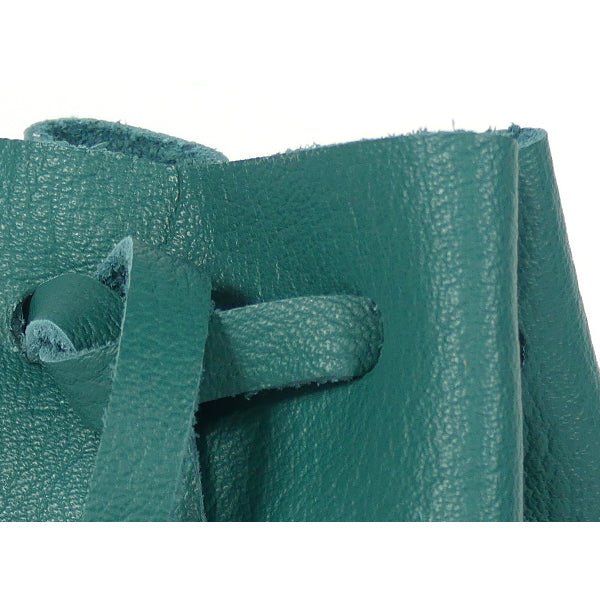 Bourse en cuir grainé vert pour bijoux - Mon-petit-sac.fr