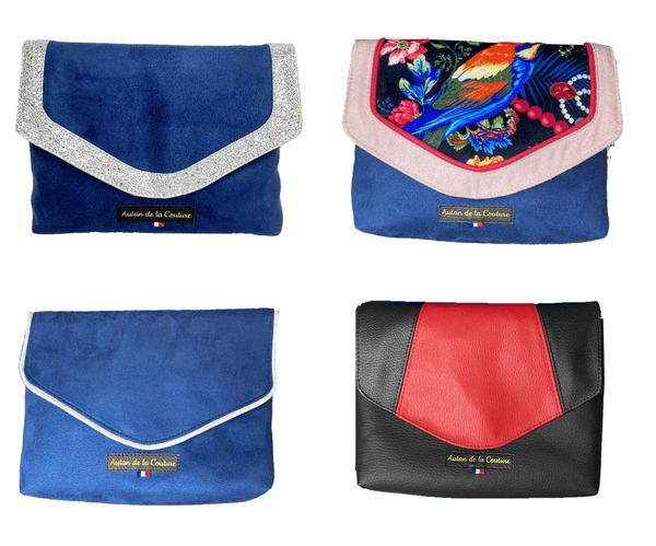 Petit sac caméléon suédine bleu (3 rabats compris)