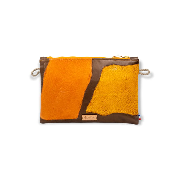 Pochette en cuir de Couleur Orange Bronze BOVICIS - Mon-petit-sac.fr