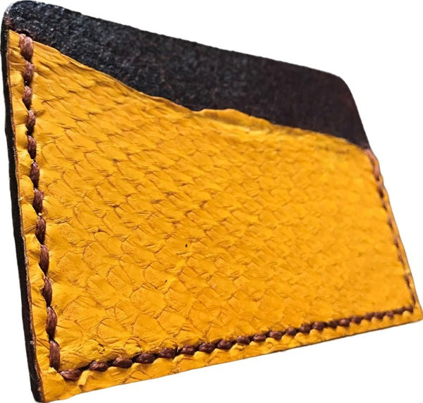 Porte-cartes minimaliste cuir marin soleil / parme - Mon-petit-sac.fr