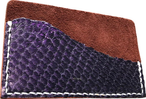 Porte-cartes minimaliste cuir marin soleil / ultra violet - Mon-petit-sac.fr