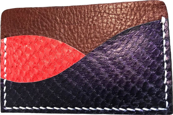 Porte-cartes minimaliste cuir marin ultra violet / rouge vif / soleil / choco / noir - Mon-petit-sac.fr