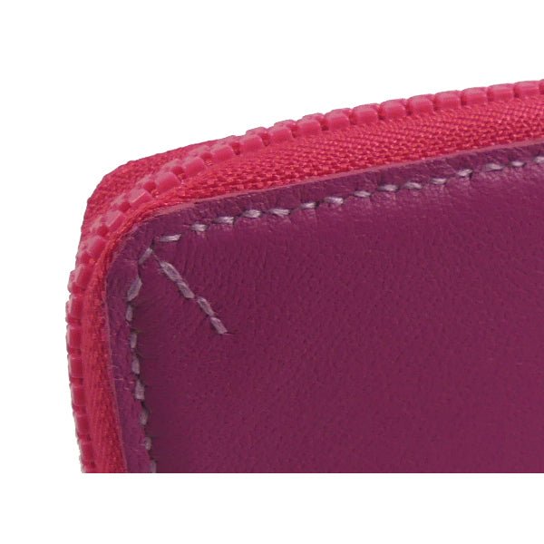 Porte monnaie Zip en cuir rose grainé - Mon-petit-sac.fr
