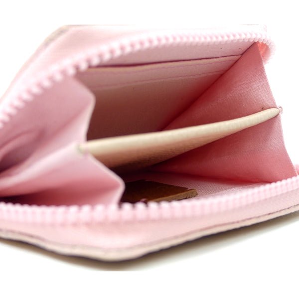 Porte monnaie Zip en cuir rose nude grainé - Mon-petit-sac.fr