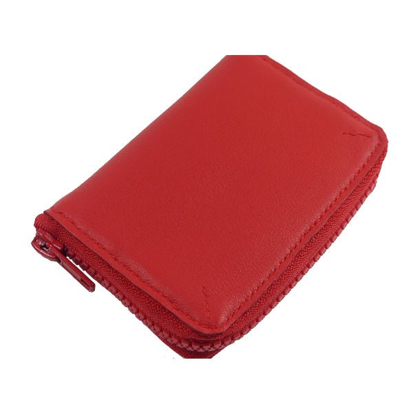 Porte monnaie Zip en cuir rouge grainé - Mon-petit-sac.fr