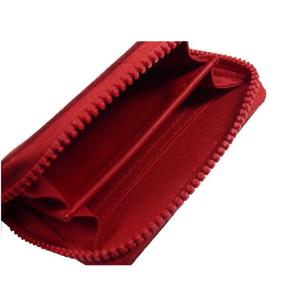 Porte monnaie Zip en cuir rouge grainé - Mon-petit-sac.fr