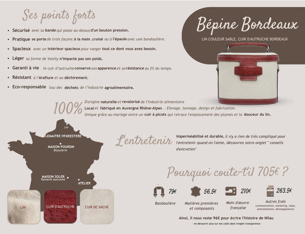 Sac à main Bépine Bordeaux - Mon-petit-sac.fr
