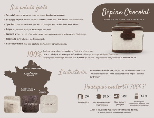Sac à main Chocolat Bépine - Mon-petit-sac.fr