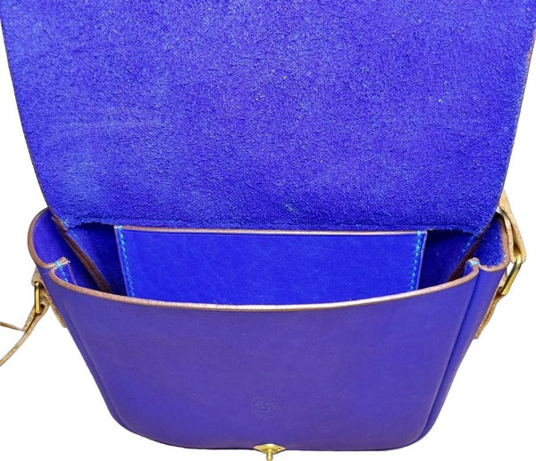 Sac à main Lady bleu électrique - cuir 100% français - Mon-petit-sac.fr