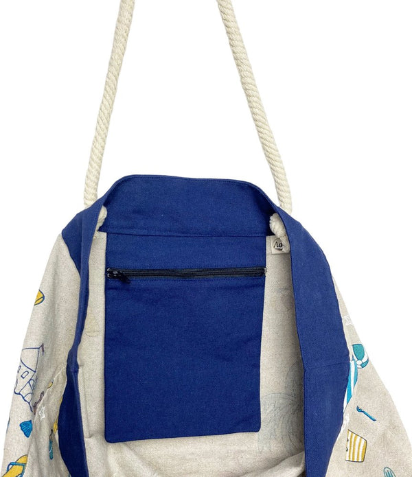 Sac de plage holiday bleu - Mon-petit-sac.fr