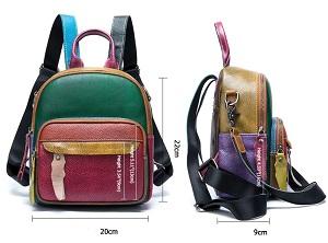 Petit sac à dos en cuir véritable patchwork dimensions