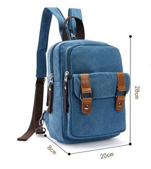 petit sac à dos bleu en toile unisexe