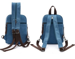 petit sac à dos en toile unisexe vintage transformable 