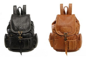 sac à dos vintage marron et noir